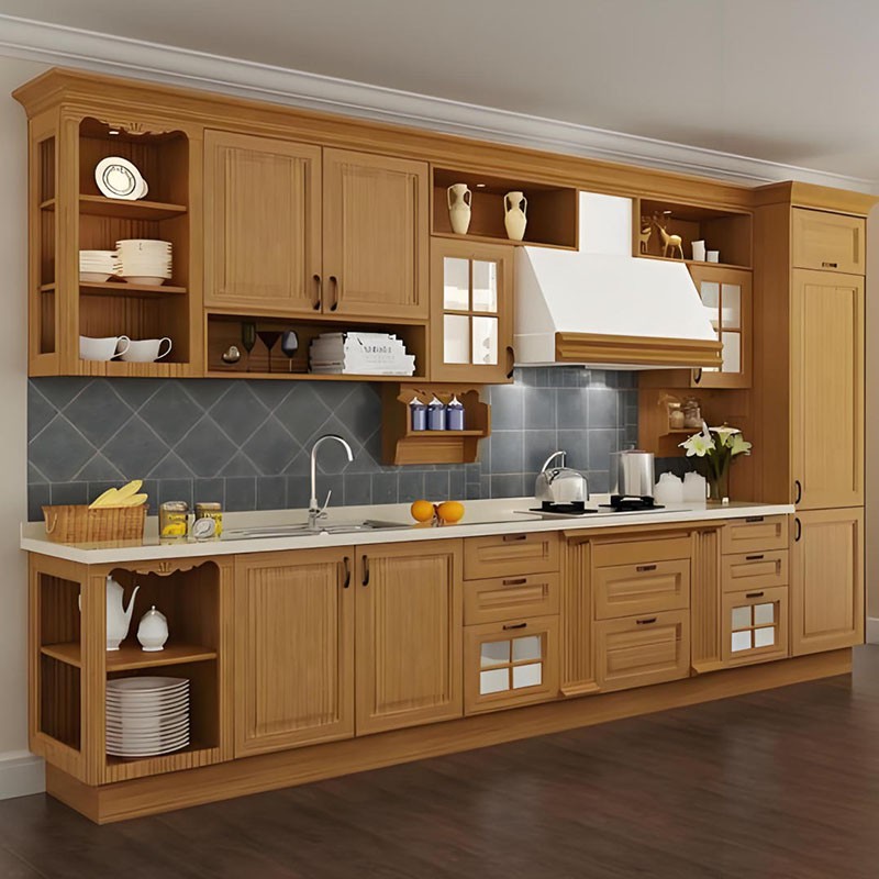 Tölgyszekrények fehér kvarc munkalapok