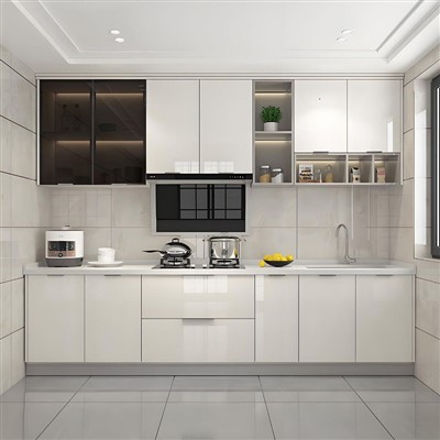 Kvarc munkalapok fehér konyhai szekrényekkel